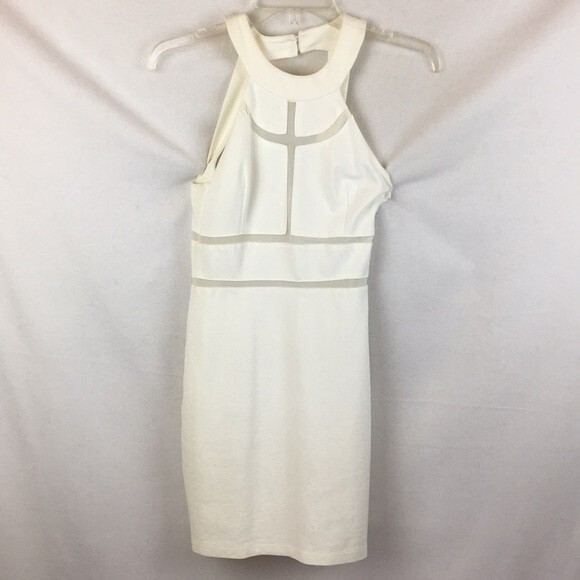 Guess White Sleeveless Cutout Panel Mini Dress XS - Picture 4 of 12